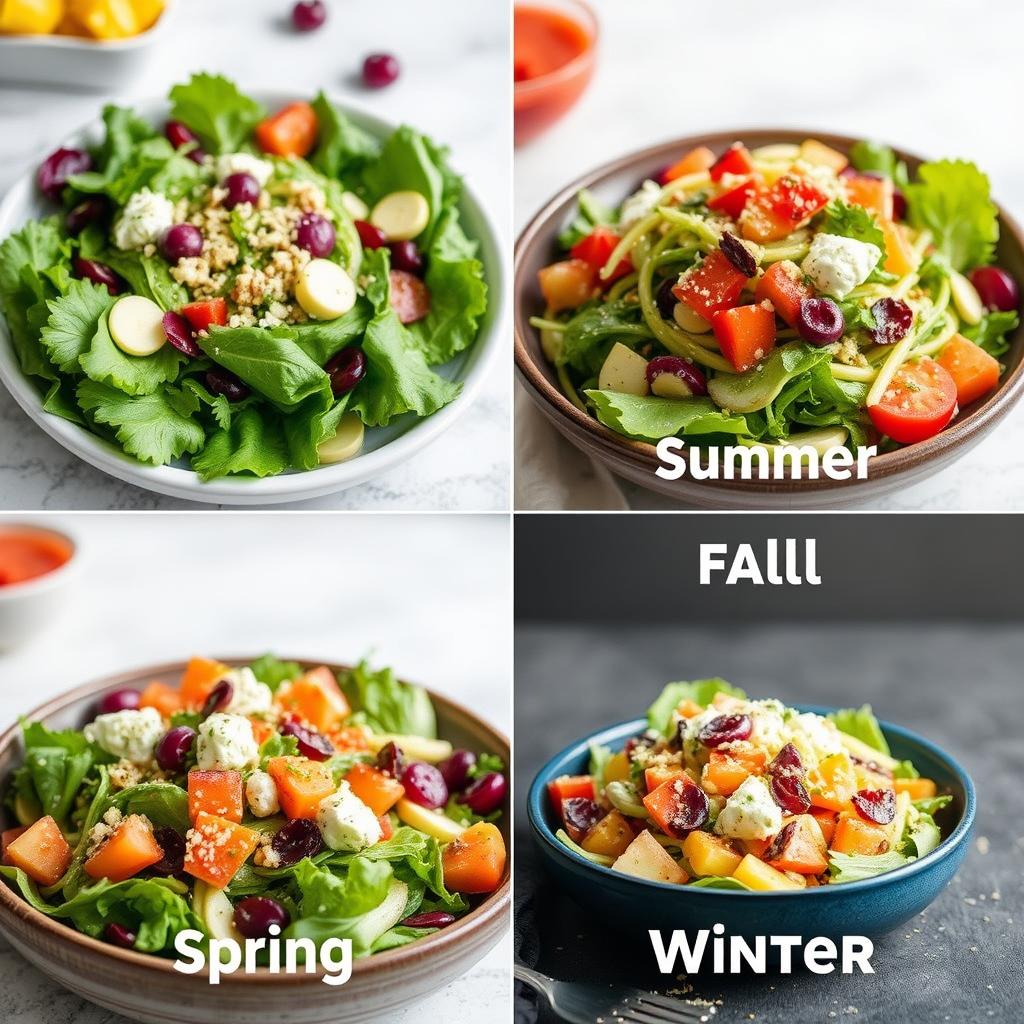 Seasonal variations of vegan salad recipes