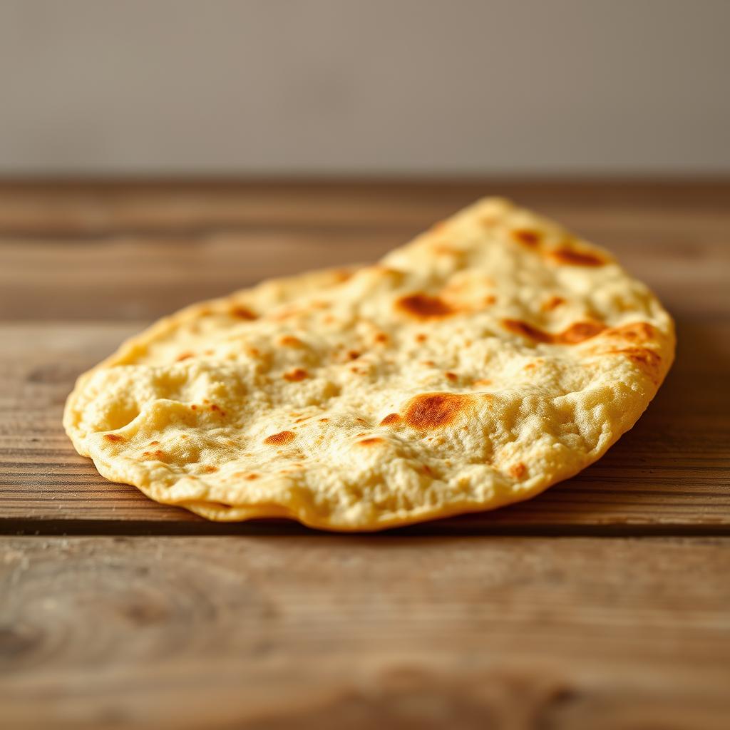 A crisp, golden-brown tortilla rests on a rustic wooden surface, its delicate texture and subtle curves capturing the essence of a versatile culinary canvas. Carefully lit from the side, the tortilla's surface shimmers with a soft, natural glow, inviting the viewer to imagine the endless possibilities for creative wraps and healthy snacks. The background is a minimalist, neutral tone, allowing the tortilla to take center stage and inspiring the viewer to consider the countless flavor combinations and nutritious fillings that can be crafted upon this simple, yet fundamental ingredient.
